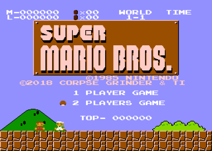 Super Mario Bros Two Players Hack Title Screen