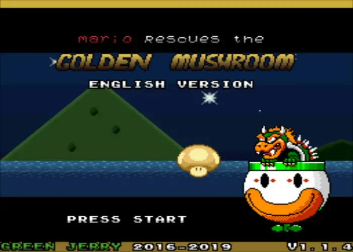 Mario Rescues The Golden Mushroom Title Screen