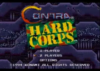 Contra: Hard Corps Stationary Fire Plus Title Screen