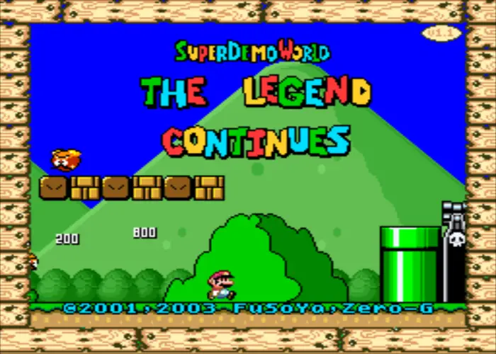 Super Demo World Title Screen