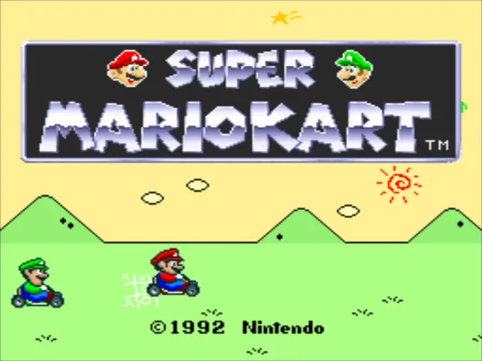 Super Mario Kart F1Tracks Title Screen